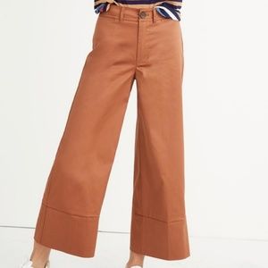 Madewell Langford Wide-Leg Crop Pants in Sateen